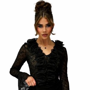 frill lace sleeve blouse