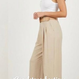 wideleg belted beach trousers