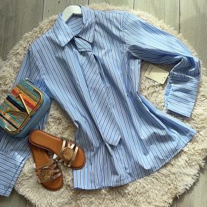 blue tie shirt