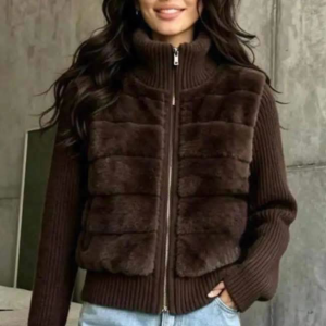 brown fur jacket with detachable arms