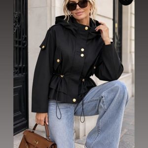 black hooded jacket